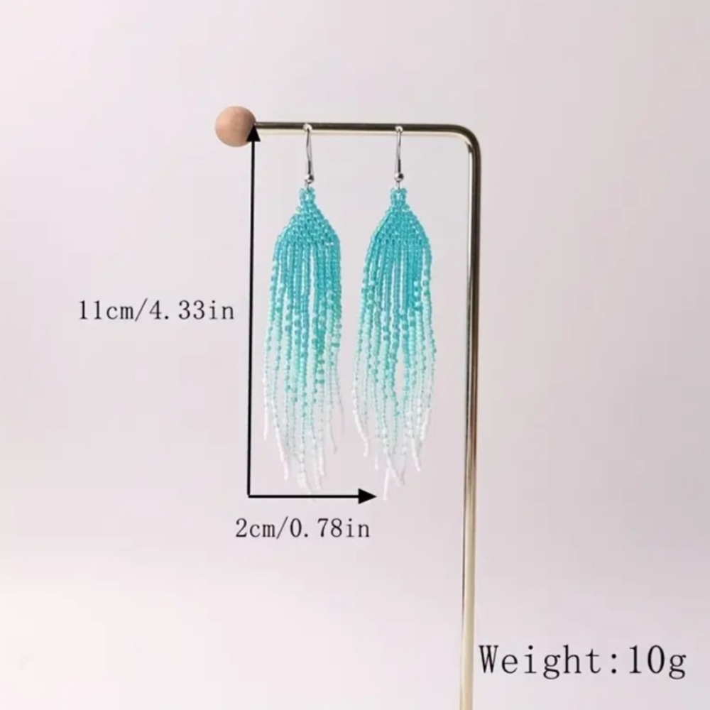 Elegant Ombre Beaded Earrings - Picture 3 of 3